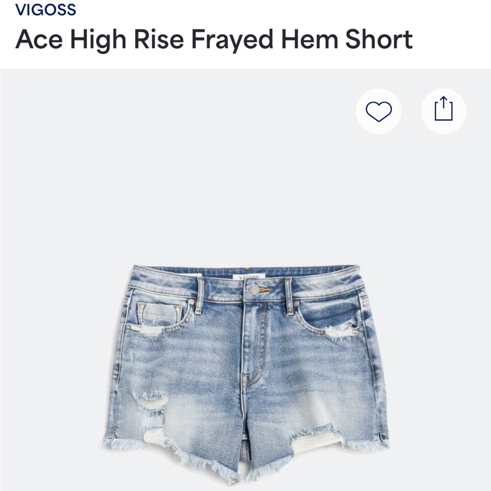 Vigoss Light Blue Distressed Jean Shorts
